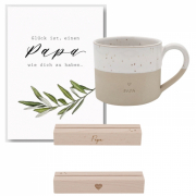3er Sparset Eulenschnitt Papa Tasse ♥ plus Karte & Kartenständer kaufen