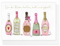 Grätz Geburtstagskarte Sekt- & Wein-Motiv mit liebevoll gezeichneten Flaschen und Goldprägung jetzt hier bestellen