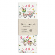 Detailverliebtes Grätz-Geschirrtuch „Auf ins Glück“ mit Blumenmotiv hier im Shop bestellen