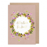 Karte Alles Gute für dich mit zartem Blumenkranz und Goldschrift  aus der Naturliebe-Serie von Grätz Verlag bestellen