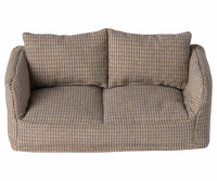 Maileg Sofa kariert für Mäuse – kleines Stoffsofa mit Holzrahmen für Puppenhaus
