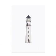 Postkarte Aquarell Leuchtturm von Eulenschnitt 