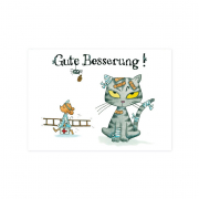 Postkarte mit Katze Gute Besserung Grätz Verlag