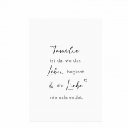 Postkarte - Spruchkarte Familie ist
