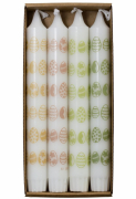 Rustik Lys Stabkerze Ostern 4er-Set mit pastelligen Ostereiern – ideal zum Dekorieren