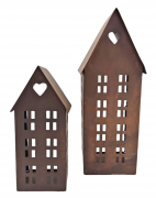 Metallhaus Rostfarben im 2er Set