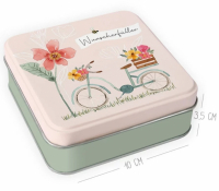 Dose Wunscherfüller Geschenk mit Fahrrad-Motiv von Grätz Verlag – liebevolle Geschenkverpackung aus Blech hier bestellen